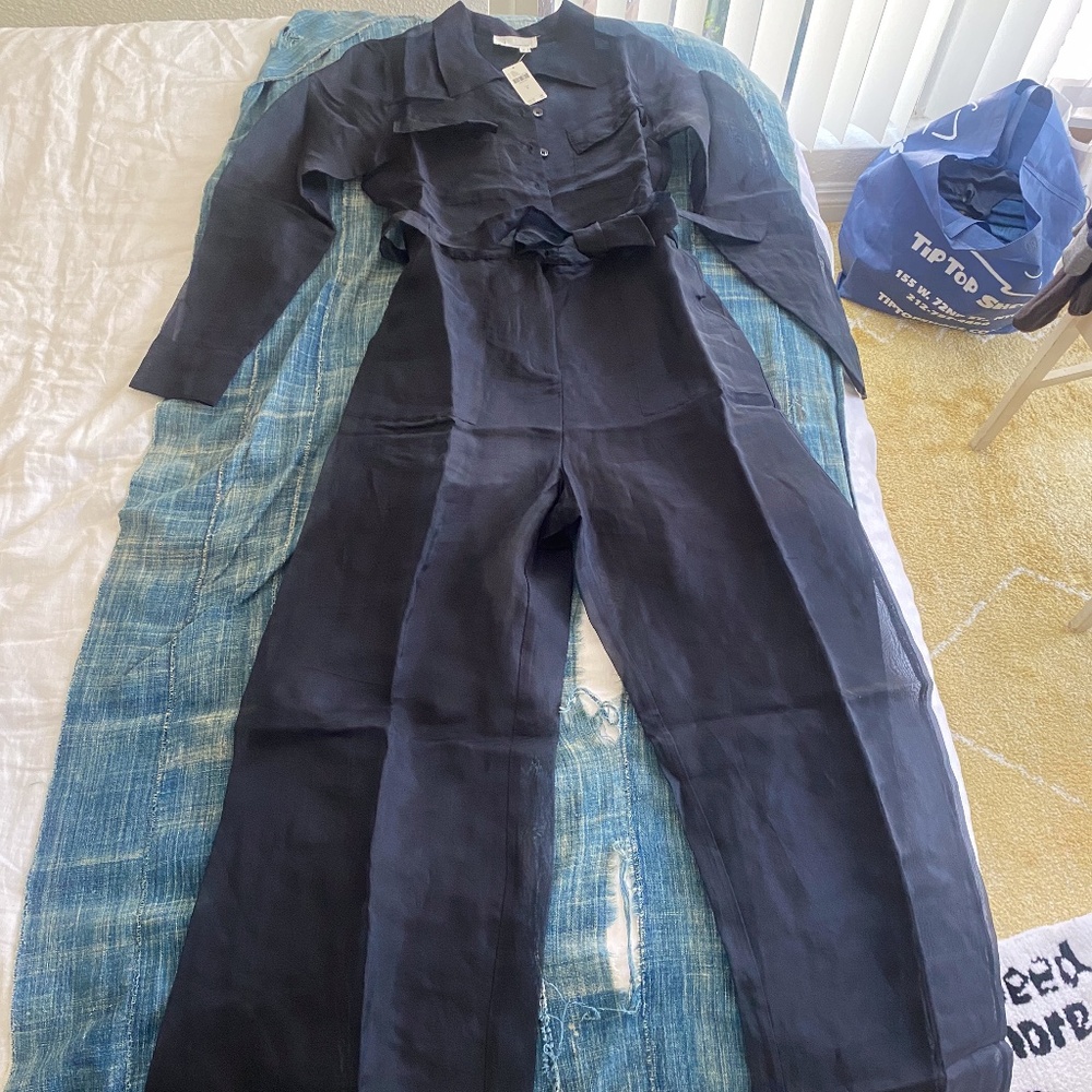 By Anthropologie Sheer Utility Jumpsuit